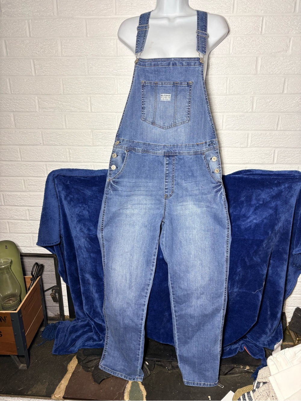 Wallflower Light Blue Denim Relaxed Overalls